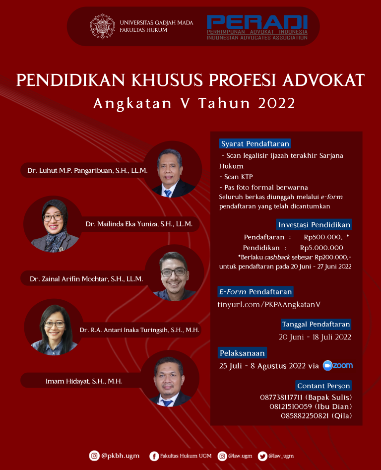 Pendidikan Khusus Profesi Advokat, Angkatan V Tahun 2022, Fakultas ...